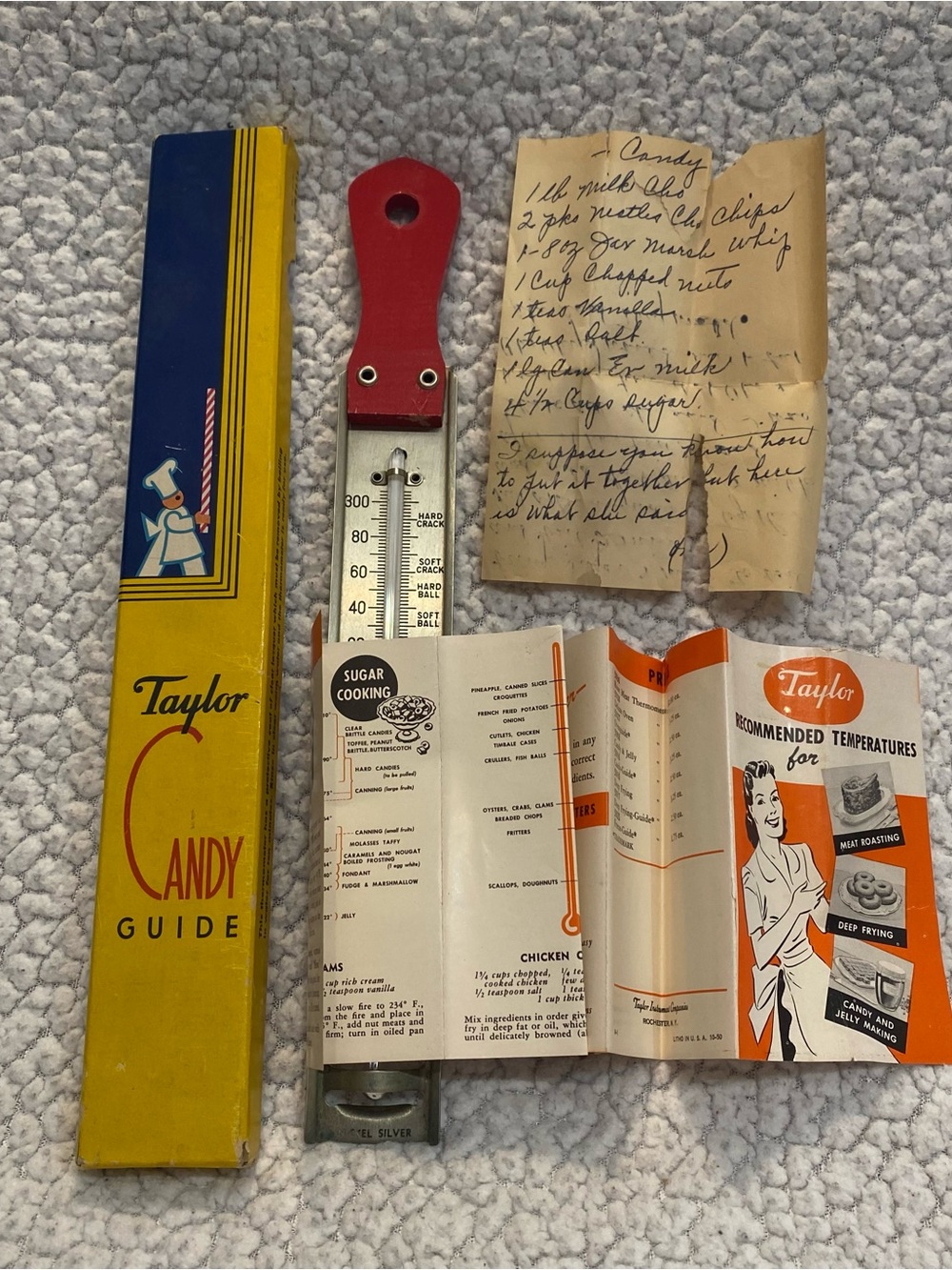 Vintage 1950/60s Taylor Thermometer Candy & Jelly Guide #5916.